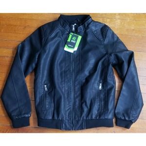 Refinery Republic Black Faux Leather Jacket Small